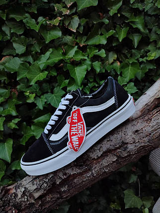 Ванси чорно-білі Кеди VANS Old Skool текстиль унісекс, фото 1
