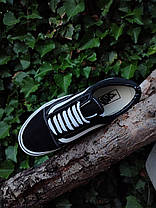 Ванси чорно-білі Кеди VANS Old Skool текстиль унісекс, фото 5