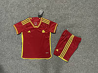 Детская футбольная форма красная Рома Италия 2023/2024 Adidas Roma FC kids