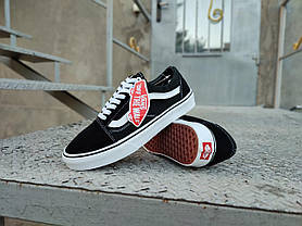 VANS Old Skool Ванси чорно-білі Кеди текстиль унісекс, фото 3