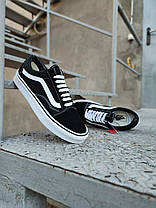 VANS Old Skool Ванси чорно-білі Кеди текстиль унісекс, фото 6