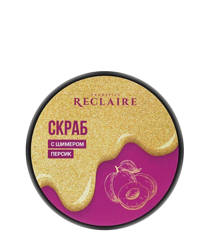 Сяйний скраб для тіла з шимером "Персик" Reclaire
