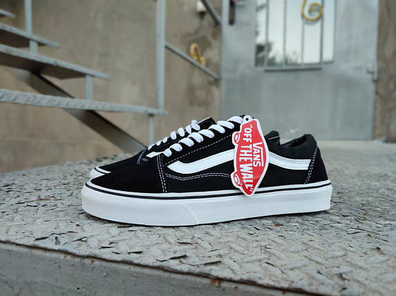 VANS Old Skool Ванси чорно-білі Кеди текстиль унісекс, фото 1