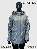 Женская куртка больших размеров из плащевки, осень-зима