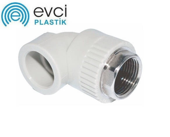 Коліно (кут) під ключ PP-R Evci Plastik з ВР 63×2", фото 1