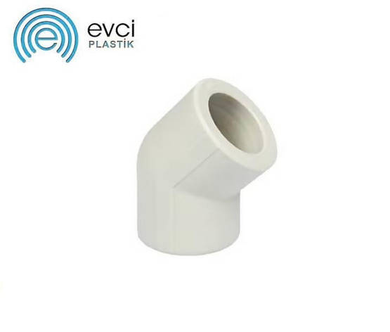 Коліно (кут) PP-R Evci Plastik 45° 50, фото 1