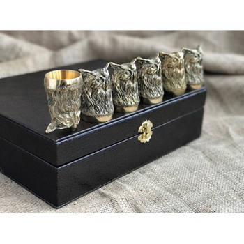 Набір бронзових стопок "Мудрість" (6 шт)