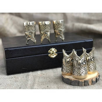 Набір бронзових чарок "Царський улов" (6 шт)