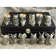 Набір бронзових стопок "Мисливські" (12 шт), фото 8