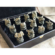 Набір бронзових стопок "Мисливські" (12 шт), фото 7