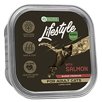 Вологий корм для дорослих довгошерстих котів з лососем Nature's Protection Lifestyle Long Hair with Salmon, 85