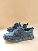 Кросівки для хлопчика туфлі спортивні чорні шкіряні 29-33 кроссовки туфли для мальчика черные деми Tom.M 32, 21.2