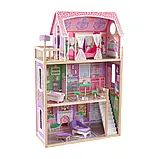Дитячий дерев'яний ляльковий будиночок для ляльок барбі з меблями, фото 3