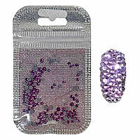 Камни для дизайна ногтей 100шт фиолетовые