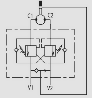 Гідросхема клапана VBCDF 1/2" DE OMS SF Гідросхема клапана VBCDF 1/2" DE OMS SF
