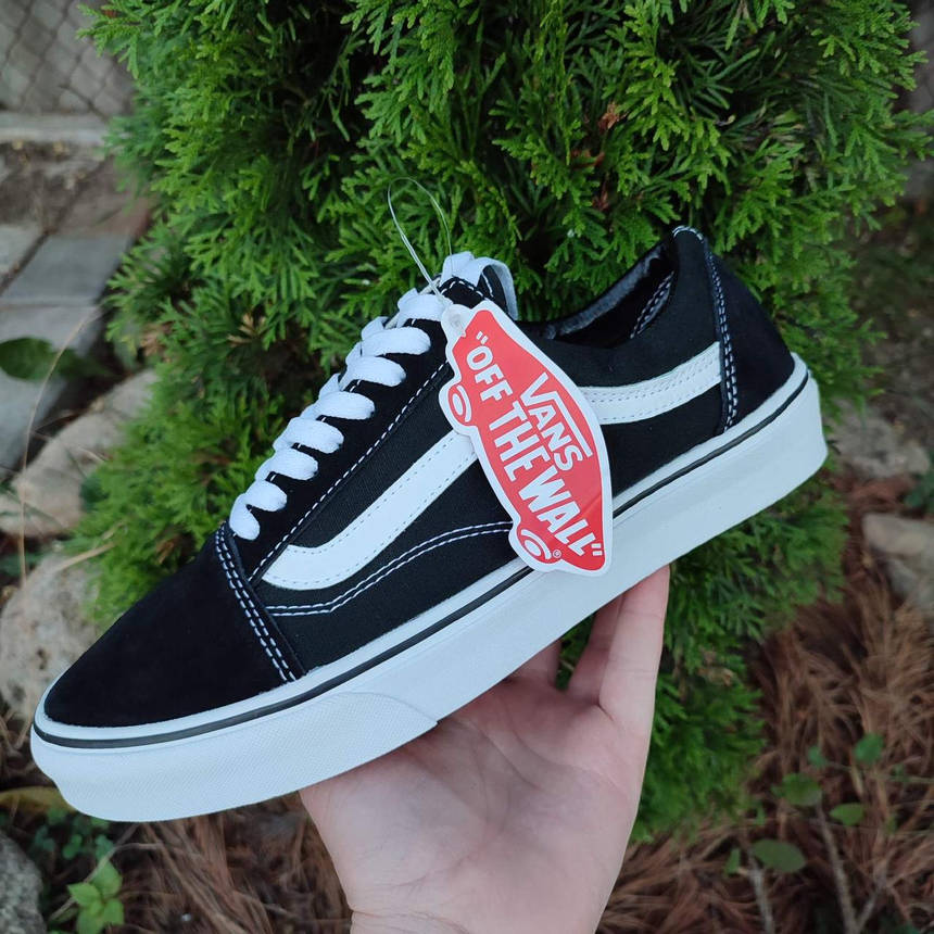 Кеди чоловічі VANS Old Skool чорно-білі текстиль унісекс жіночі демісезон, фото 1