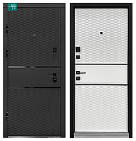 Входная металлическая дверь П-3К-187 АНТРАЦИТ/Белый матовый