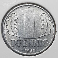 Монета Германия - ГДР 1 пфенниг, 1968 года