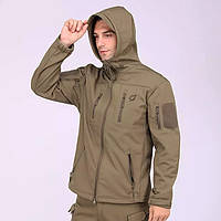 Тактическая куртка Eagle Soft Shell JA-01-0 з флісом Green Olive S, Gp1, Гарної якості, Тактична куртка зимова, Тактична куртка