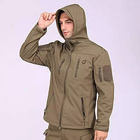 Тактическая куртка Eagle Soft Shell JA-01-0 з флісом Green Olive XL, Gp1, Гарної якості, Тактична куртка зимова, Тактична куртка