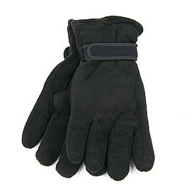Чоловічі флісові подвійні рукавички на липучці (арт. 23-6-9) чорні