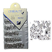 Камни для дизайна ногтей Lilly Beaute 6 размеров серебро