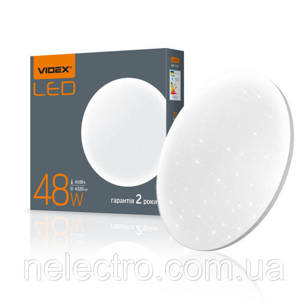 LED светильник настенно-потолочный VIDEX 48W 4100K Звёздное небо - фото 1 - id-p1900346605