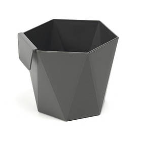 Декоративне Кашпо, Хеца, 125мм, АНТРАЦИТ