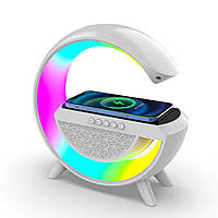 Настільна смарт-лампа-нічник RGB з бездротовою зарядкою і Bluetooth колонкою/Нічник світильник