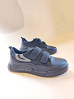 Кросівки для хлопчика туфлі спортивні чорні шкіряні 30-33 кроссовки туфли для мальчика черные деми Tom.M 32, 21.2