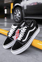 Вансы черно-белые текстиль унисекс Кеды VANS Old Skool