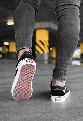 Чоловічі Ванси чорно-білі текстиль унісекс Кеди VANS Old Skool жіночі весна осінь, фото 5