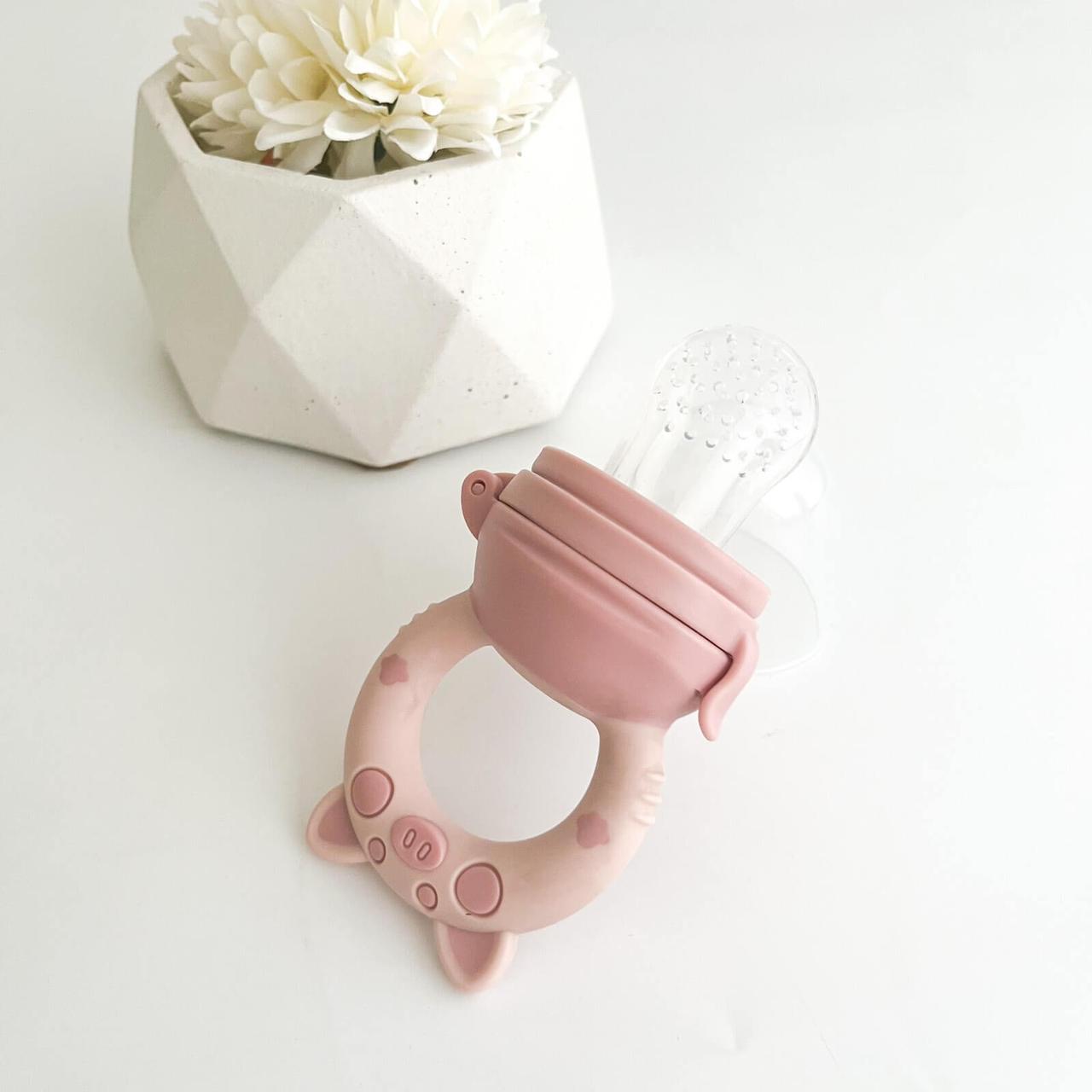 Ниблер "Свинка" (пильна троянда ), силіконовий для прикорму, для годування, соска для фруктів, фото 1