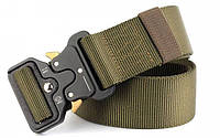 Ремень тактический Assault Belt с металлической пряжкой 125 см Зеленый, GN1, Хорошее качество, ремень