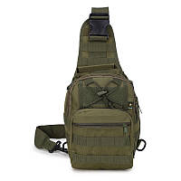 Тактический рюкзак Eagle M02G Oxford 600D 6 литр через плечо Army Green, GS1, Хорошее качество, тактический