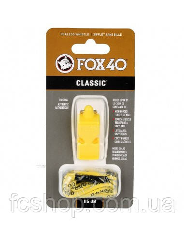 Свисток FOX 40 Classic Whistle Safety 9903-0208, Жовтий, Розмір (EU) — 1SIZE