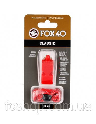 Свисток FOX 40 Classic Whistle Safety 9903-0108, Червоний, Розмір (EU) — 1SIZE