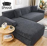 Чохол на диван універсальний для меблів колір графітовий 145-170 см Код 14-0618, фото 5