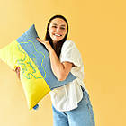 Подушка декоративна, подушка обіймашка "Обійми Україну" жовто-блакитна TM IDEIA 45х65 см, фото 2