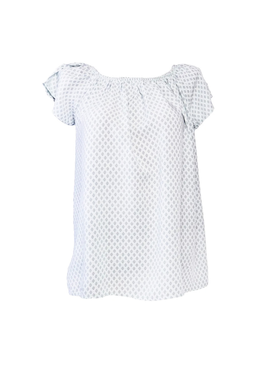 Жіноча літня блуза розлітайка з напівоголеною спиною біла S PomPom, S