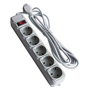 Мережевий фільтр Maxxter SPM5-G-10G подовжувач 5 розеток 3 м Білий