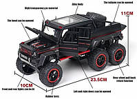 Машинка металева дитяча Mercedes-Benz G63 AMG 6x6, позашляховик, червоний, Автоексперт, 1:24, світло, інерція, відкриваються, фото 7