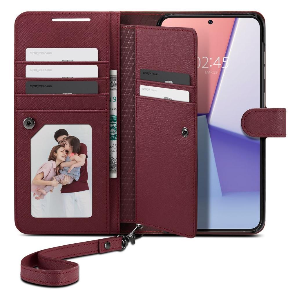 Книжка-Чохол Spigen для Samsung Galaxy S23 Plus - Wallet S Plus, Burgundy (‎ACS05678)