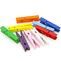 Прищіпка дерев’яна заготовка для творчості колір мікс 3,5см (100шт)