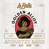 Струны для акустической бас-гитары La Bella AB20 Golden Alloy Light .045 - .100