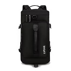 Сумка-рюкзак трансформер спортивна дорожня водонепроникна Чорна ( код: IBS144B )