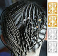 Кільця затискачі для кісок метал кліпси алюмінієві прикраси для афрокос модні аксесуари для зачісок дред, фото 3