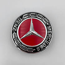 Ковпачки (заглушки) в диски Mercedes Benz (Мерседес) 75 мм NEW Чорно-Червоні, фото 4