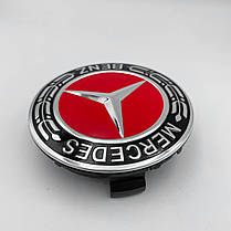 Ковпачки (заглушки) в диски Mercedes Benz (Мерседес) 75 мм NEW Чорно-Червоні, фото 5