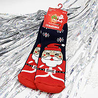 Носки детские, новогодние зимние носки для детей 11-12 лет, теплые носки к Новому году с Санта Клаусом топ